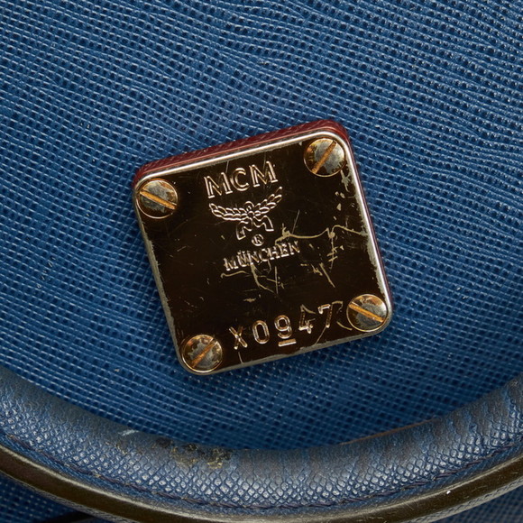 MCM shoulder bag blue leather ladies - Picture 9 of 10